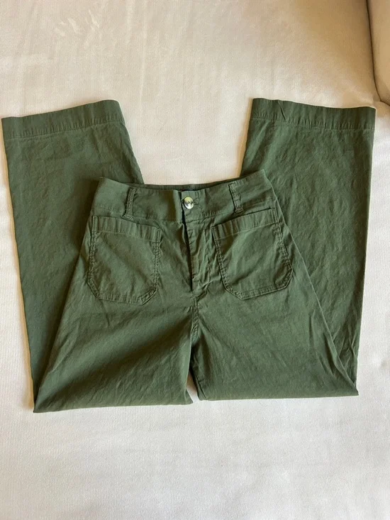 Anthropologie Maeve The Colette Crop Wide-Leg high-rise Pants size 28 Petite - Picture 4 of 11